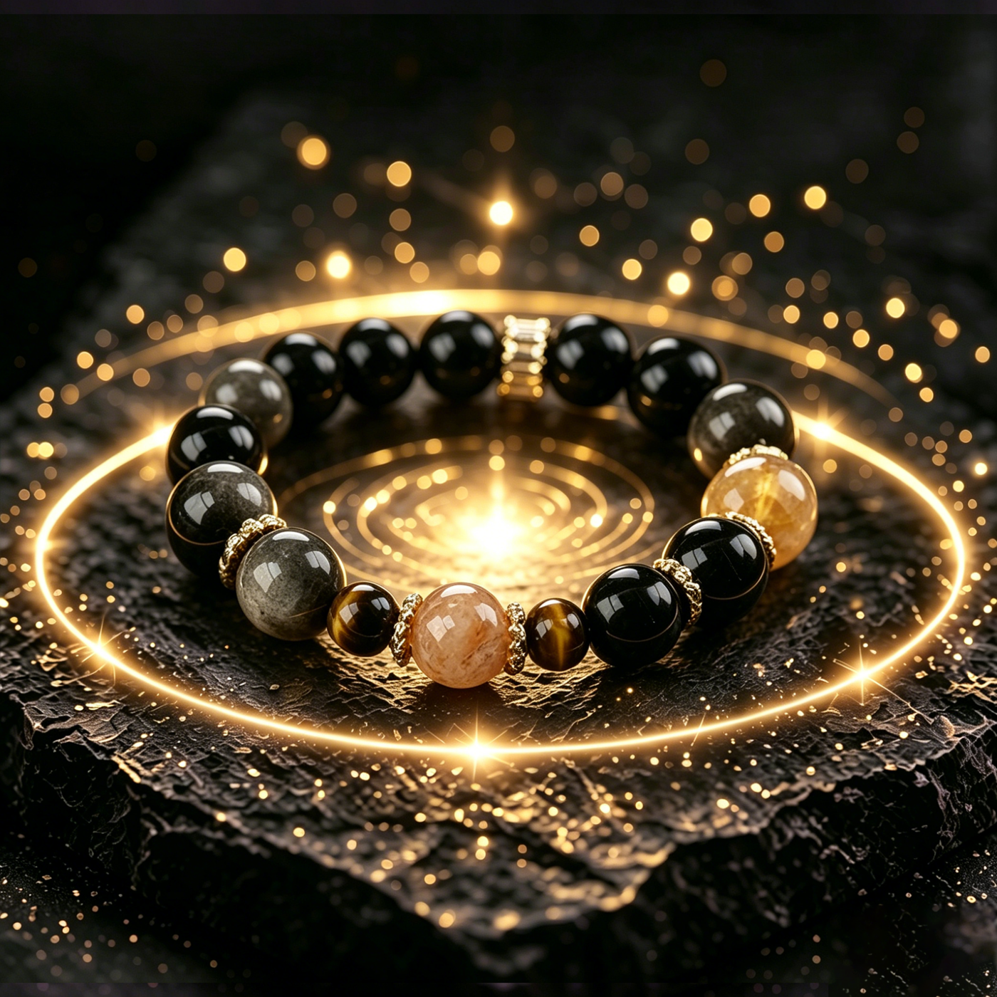 Deep Grounding Obsidian Bracelet